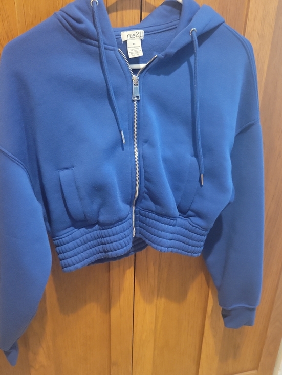 Rue21 Tops - Rue21 Womens XL Blue Crop Top Hoodie